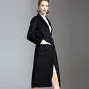 Abrigo de Cachemira con ondas de agua europeas y americanas para mujer 2019 nuevo abrigo de lana de invierno medio y largo abrigo de tela de doble cara para mujer