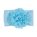 Nishine Soft Stretch Satin Rose Flower Baby Headband Newborn Knot Wide Nylon Headwraps Turban Girls Headwear Kids Photo Props