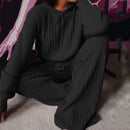 Autumn Winter Knitted Pajama Set Women Hooded Pajama Pants Home Suit for Women Long Sleeve Sleepwear Loose Lounge Wear Ladies