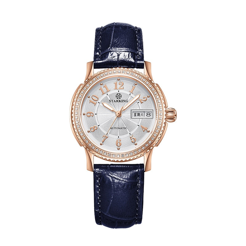Reloj Mecánico STARKING para mujer, reloj de pulsera de acero inoxidable Miyota Movt, pulsera automática de zafiro, relojes femeninos