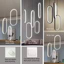 Luces colgantes led negras/blancas, diseño moderno, sala de estar, restaurante, cocina, luces colgantes, dormitorio, mesita de noche, lámparas colgantes led