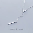 MODIAN, nuevo collar geométrico ajustable para mujer, collar con colgante de cadena en forma de letra A de Plata de Ley 925 auténtica, joyería fina