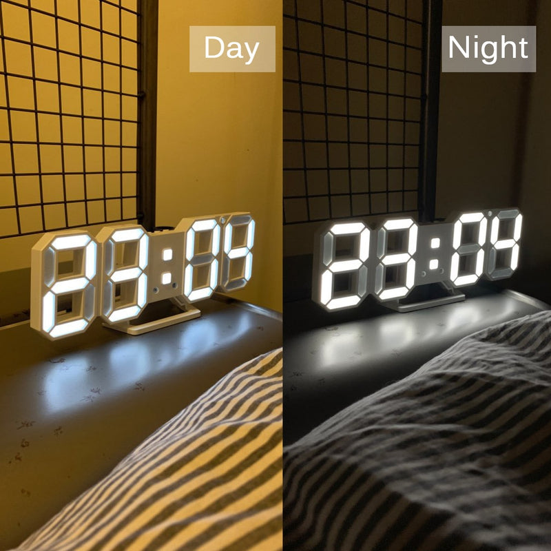 Digital Alarm Clock Desk Table Clock Curved LED Screen Alarm Clocks for Kids Bedroom Temperature Snooze Function Home Decor