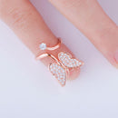 TOPGRILLZ Bling Bling Butterfly Nail Ring Cubic Zirconia Nail Ring Fashion Jewelry For Women  Adjustable Nail Ring