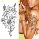 temporary armband tattoos waterproof temporary tattoo sticker flower lotus tattoo sleeve women wrist arm sleeves tatoo fake girl