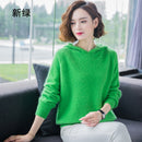 2021 Spring Winter 100% Mink Cashmere Sweater Women Knitted Hooded Warm Lady's Grade Up Jumpers and Pullovers Soft Warm Tops