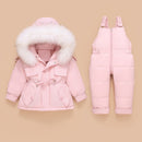 Children Down Coat Jacket+jumpsuit Kids Toddler Girl Boy Clothes Down 2pcs Winter Outfit Suit Warm Baby Overalls Clothing Sets