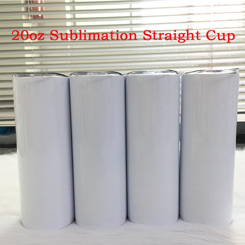 20oz/15oz Sublimation Straight Skinny Tumbler Blank Stainless Steel Tumbler DIY Cups Vacuum Insulated Car Coffee Mugs Gift