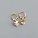 WANTME Fashion Princess Crown Pave Crystal Zircon Pendant Stud Earrings for Women Genuine 925 Sterling Silver Punk Jewelry Gift