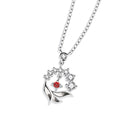 Collar de plata Thaya S925 con diseño de león, collar con colgante de plata de ley de cristal Artificial rojo para mujer, joyería fina de lujo