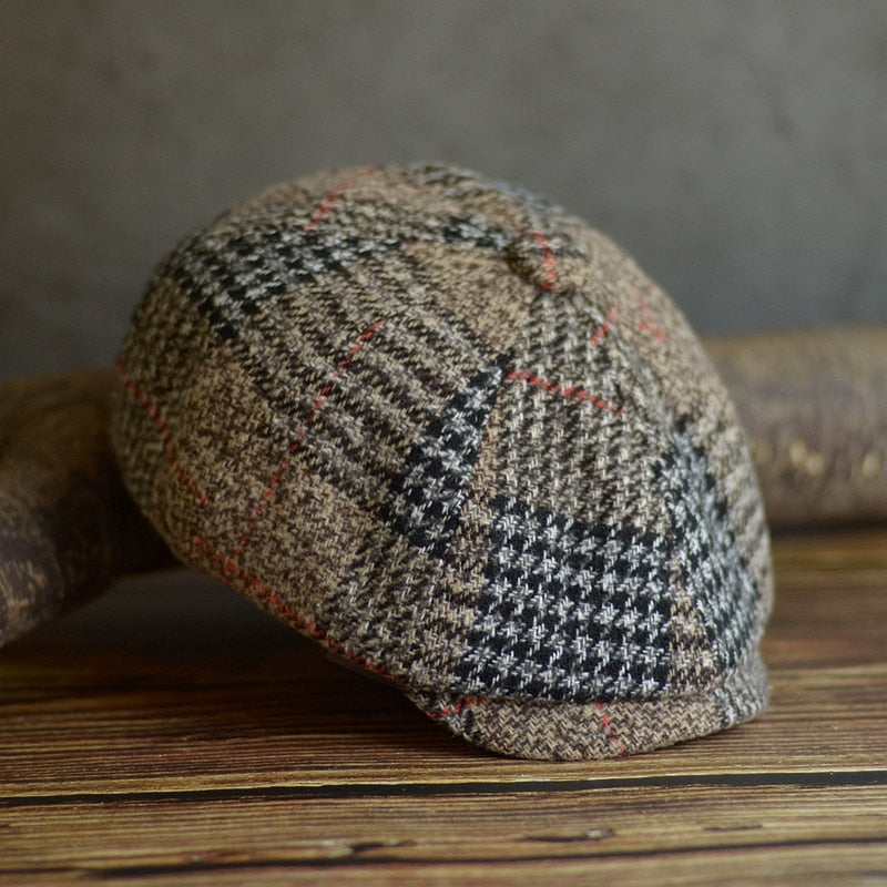 Autumn Winter Men's Newsboy Hat Wool Blend Male Beret Men And Women England Gatsby Retro Hat Driver Flat Cap
