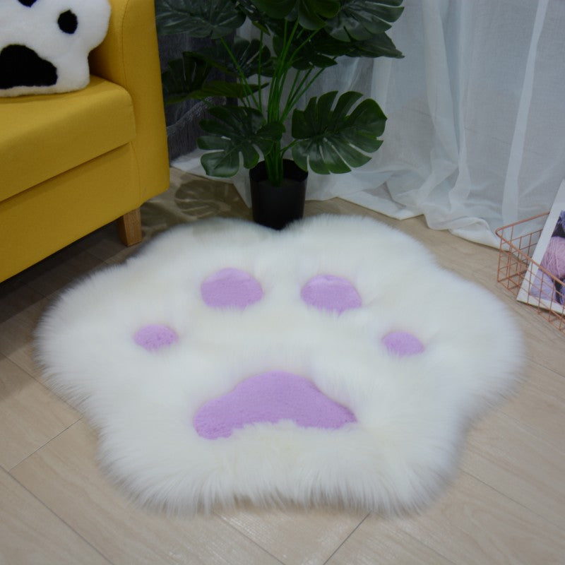 Alfombra de felpa suave con patrón de pata de gato, sofá para el hogar, mesa de café, alfombrilla para el suelo, alfombra decorativa para dormitorio y mesita de noche