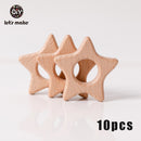 Let's Make 10pcs Baby Teether For Teeth Beech Food Grade Wholesale Wooden Teething Toys Rodent DIY Accessories Nursing Tiny Rod