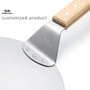 Pizza Shovel Pastry Tools Accessories Pizza Peel Round Stainless Steel Non-stick Pizza Paddle Spatula With Oak Wooden Handle