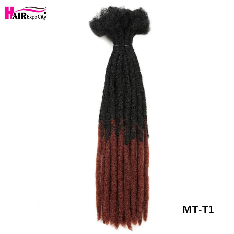 Rastas de 22 pulgadas, trenzas de ganchillo, cabello sintético, Faux Locs para hombres y mujeres, extensiones de cabello trenzado Ombre, Hair Expo City