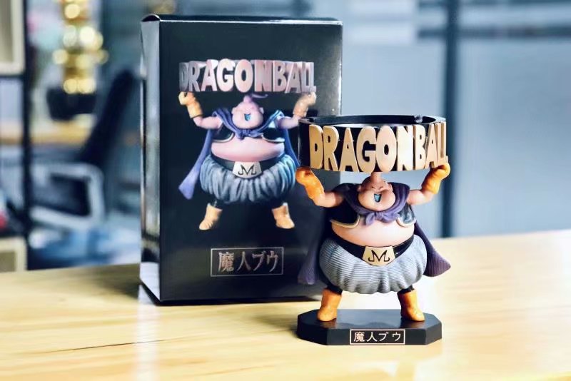 Figuras de acción de juguete, Cenicero de Dragon Ball Buu, decoración de coche, modelo de muñeco gordo Buu bonito, regalo creativo, Cenicero de Dragon Ball Z Goku de Anime