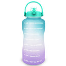 QuiFit 2L 64OZ Half Gallon Motivational Water Bottle With Time Marker Flip-Flop BPA Free Portable Sports Phone Stand GYM Jug