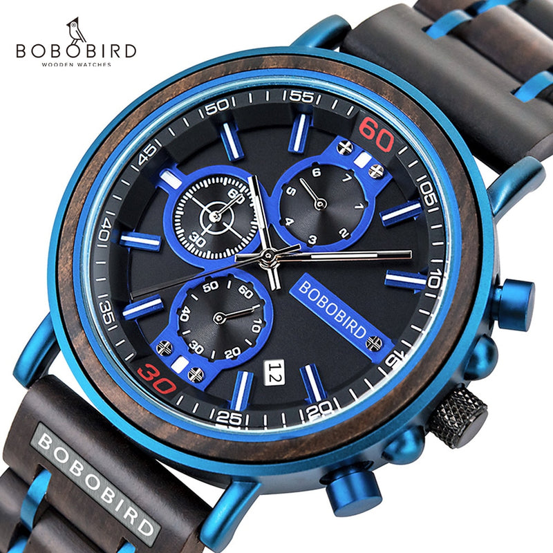 Bobo Bird, relojes para hombre, reloj de pulsera para hombre, relojes de pulsera de cuarzo para hombre, cronógrafo masculino, reloj luminoso Orologio Uomo, regalo personalizado