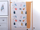 2 layers Dotty Cartoon Animals Coral Fleece Thermal Baby Blanket,Kids Rug for all Seasons , Newborn Traveling Stroller Blanket