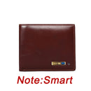 Smart Anti-lost Wallet -compatible Leather Short Credit Card Holders Male Coin Purse Genuine Leather Men Wallets Free engraving