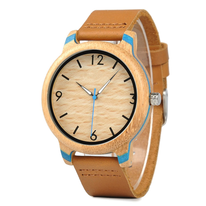 Couple Watches BOBO BIRD Men Women Universal Bamboo Watch on Clearance Wooden Leather Quartz Wristwatch часы женские Great Gift