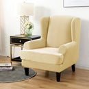 Wing back Chair Cover Velvet Spandex Stretch Slipcovers for office Chairs Stylish 2 Piece Set With Elastic Band