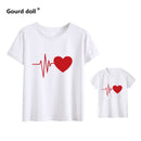 new family matching clothes mommy and me t shirt mother daughter red love funny printing mother and daughter tops
