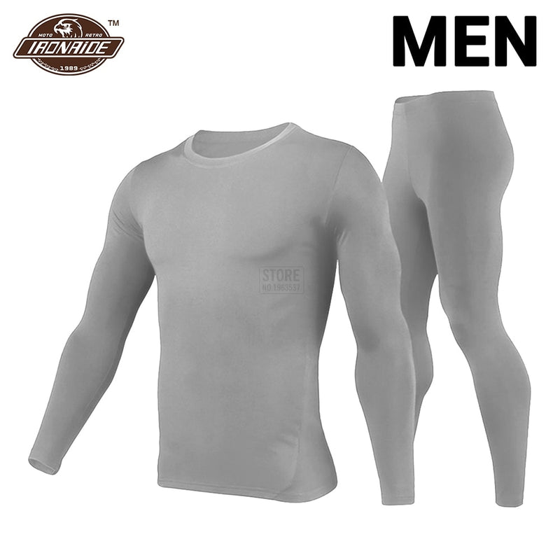 Herobiker Winter Men Fleece Lined Thermal Underwear Set Motorcycle Skiing Base Layer Warm Shirts &amp; Tops Bottom Suit 3 Colour