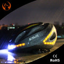 Bicycle Helmet LED Turn Signal Tights Rechargeable Intergrally-molded Cycling Helmet Mountain Road Bike Helmet Sports Safety Hat