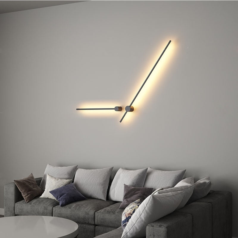 Nordische minimalistische lange Wandleuchte Moderne LED dimmbare Wandleuchte Innen Wohnzimmer Schlafzimmer LED Nachttischlampe Wohnkultur Beleuchtung