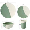 Juego de vajilla de fibra de bambú respetuosa con el medio ambiente, platos ligeros de bambú, juego de vajilla, cuenco, taza para fiesta, Camping, Día de la madre