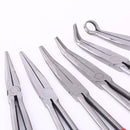 Alicates largos rectos 25 45 90 grados en forma de O, alicates de punta de aguja curva, extractor de enchufe de 11 ", herramienta manual mecánica multifuncional para el hogar