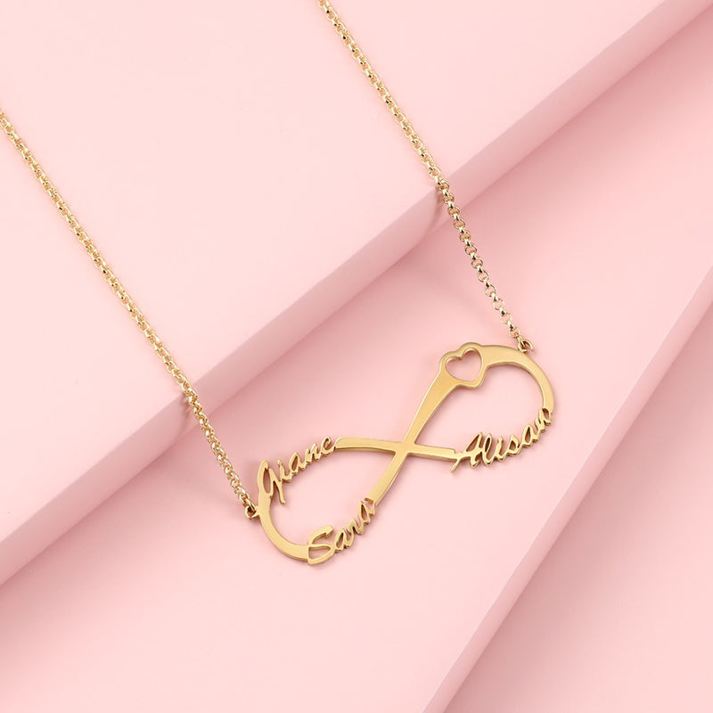 JewelOra Personalized Name Necklace 925 Sterling Silver DIY Heart Letter Necklaces &amp; Pendants Unique Birthday Gift