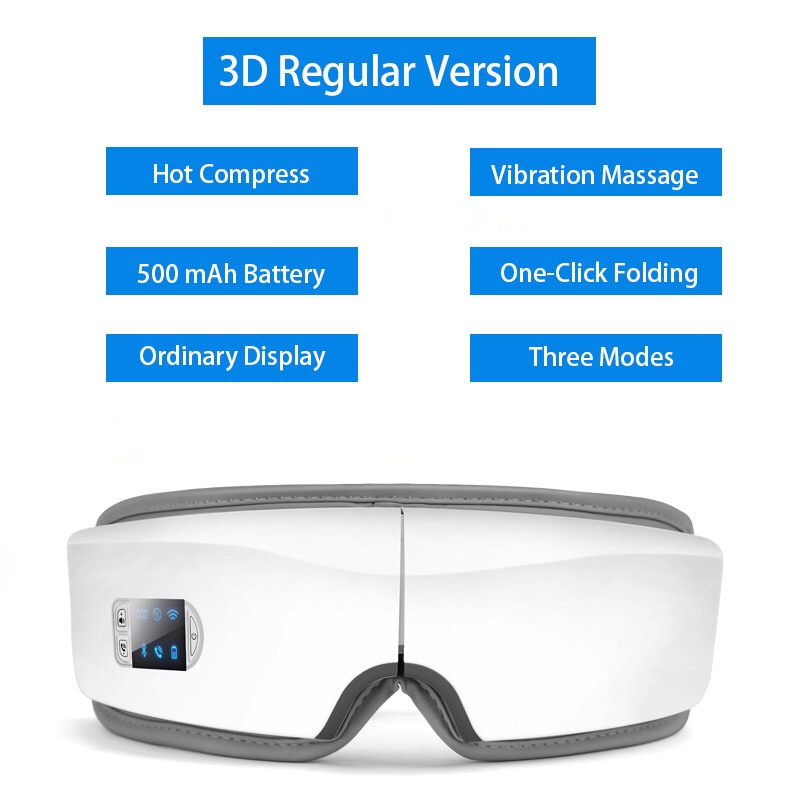 4D Smart Airbag Vibración Masajeador de ojos Instrumento para el cuidado de los ojos Calefacción Bluetooth Música Alivia la fatiga y las ojeras