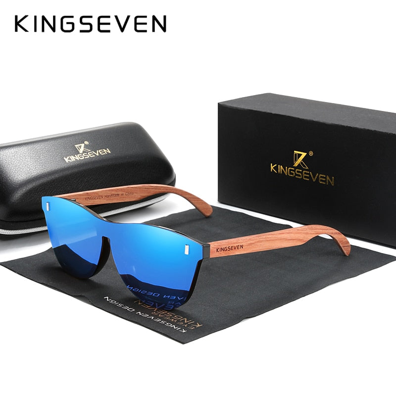 KINGSEVEN Women's Glasses Natural Bubinga Wooden Sunglasses Men Polarized Fashion Sun Glasses Original Wood Oculos de sol