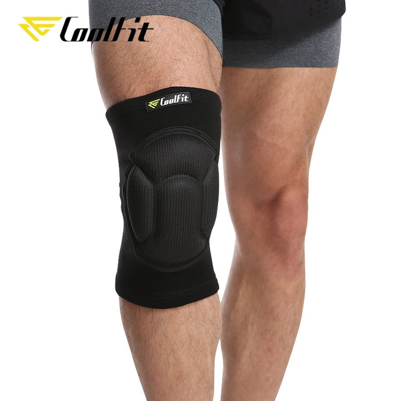 CoolFit 1 Pair Thickening Football Volleyball Extreme Sports Knee Pads Brace Support Protect Cycling Knee Protector Kneepad