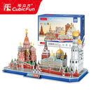 3D Puzzle Game DIY Toy Paper Miniature Model City London Paris New York Moscow Famous Building Assemble Game Toys For Kids Gifts