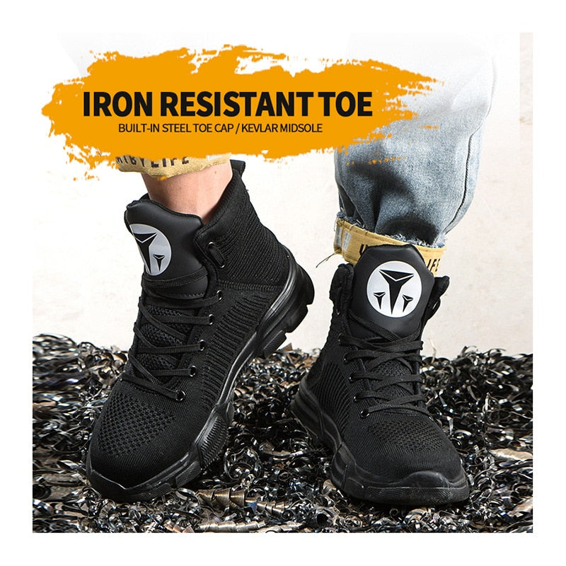 Indestructible Ryder Shoes Men and Women Steel Toe Air Safety Cotton Boots Puncture-Proof Work Sneakers Breathable Shoes