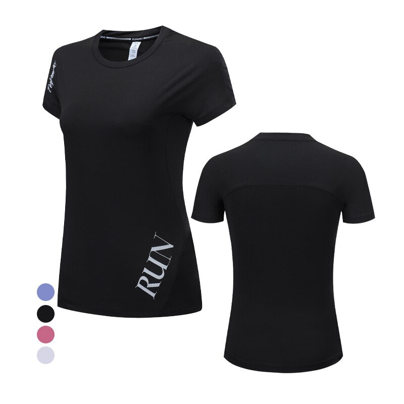 Yoga Run Clothes Breathable Sport Quick Dry Women Workout Shirts Traning Gym Blouse Outdoor Active Slim Short Sleeves