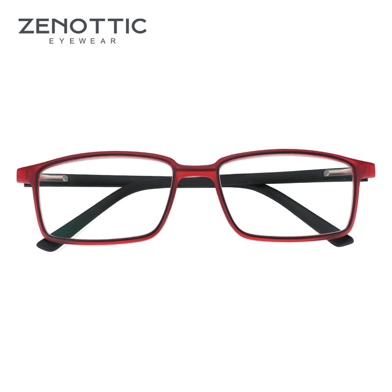 ZENOTTIC Anti Blue Light Blocking Reading Glasses For Men Women Square Full Frame Frame Antireflective Coated Non Spherical Lens