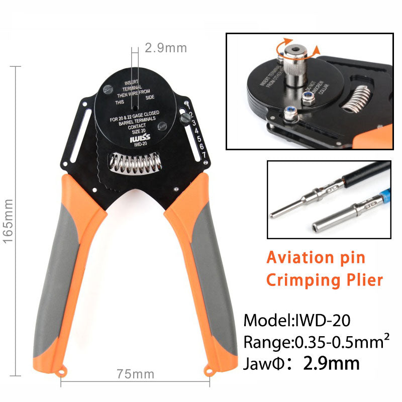 IWD-16 Geeignet für Deutsch-Steckverbinder-Crimpzangen, die Auto-Terminal-Drehmaschinen für männliche und weibliche Pins 16