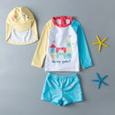 Traje de baño para niños de 3 piezas, traje de baño de manga larga para niños, protección solar UV, ropa de baño para bebés, traje de baño para niños pequeños