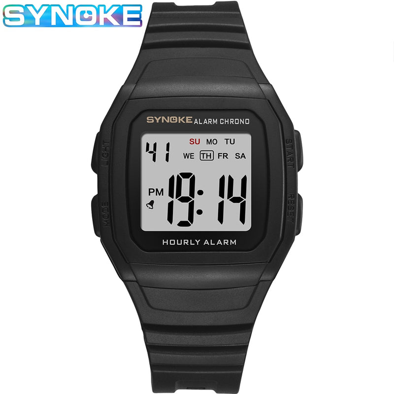 SYNOKE Sports Watches for Men New Casual Waterproof Black Watch LED Digital Watch Relojes Men Wristwatches Reloj De Hombre