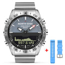 Men Dive Sports Digital watch Mens Watches Military Army Luxury Full Steel Business Waterproof 200m Altimeter Compass NORTH EDGE