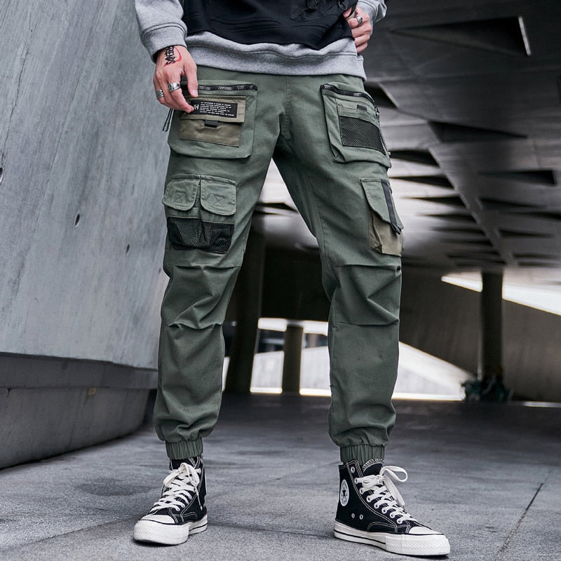 CHAIFENKO Black Cargo Pants Men Hip Hop Streetwear Joggers Sweatpant Fashion Harajuku Harem Pant Multi-Pocket Casual Mens Pants