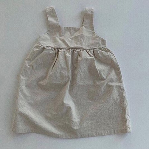 2020 neue Sommer-Baby-Kleider European America Kleinkind-Kind-Mädchen-Kleid-beiläufige Leinenkleidung Rüschen süße Prinzessin Dress