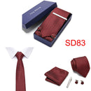 Gift Box 38 styles Tie Set Hanky Cufflinks With Gift Box Jacquard Woven Neckties Set For Men Wedding Party Lots of  accessories