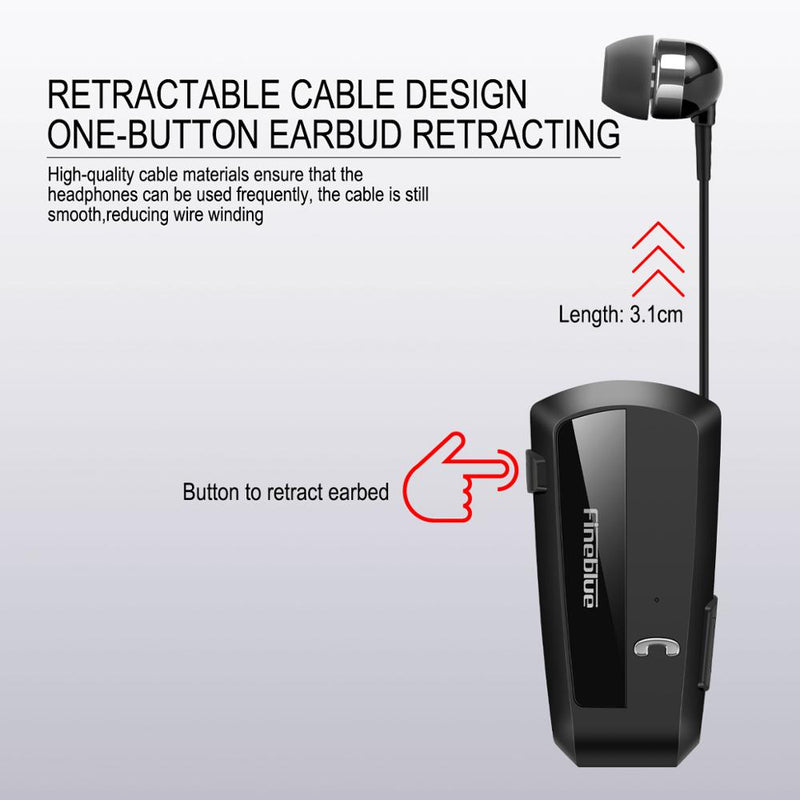 Fineblue F990 El más nuevo auricular inalámbrico de negocios con Bluetooth Sport Driver Auricular Clip telescópico en el auricular estéreo Vibración de lujo