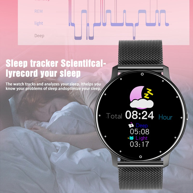 LIGE 2021 Neue Frauen Smart Watch Männer Voller Touchscreen Sport Fitness Uhr Wasserdicht Bluetooth Für Android ios Smartwatch Männer