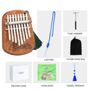 Gecko Kalimba Thumb Piano 8 keys solid Mahogany Body Musical Instrument With Learning Book Tune Hammer